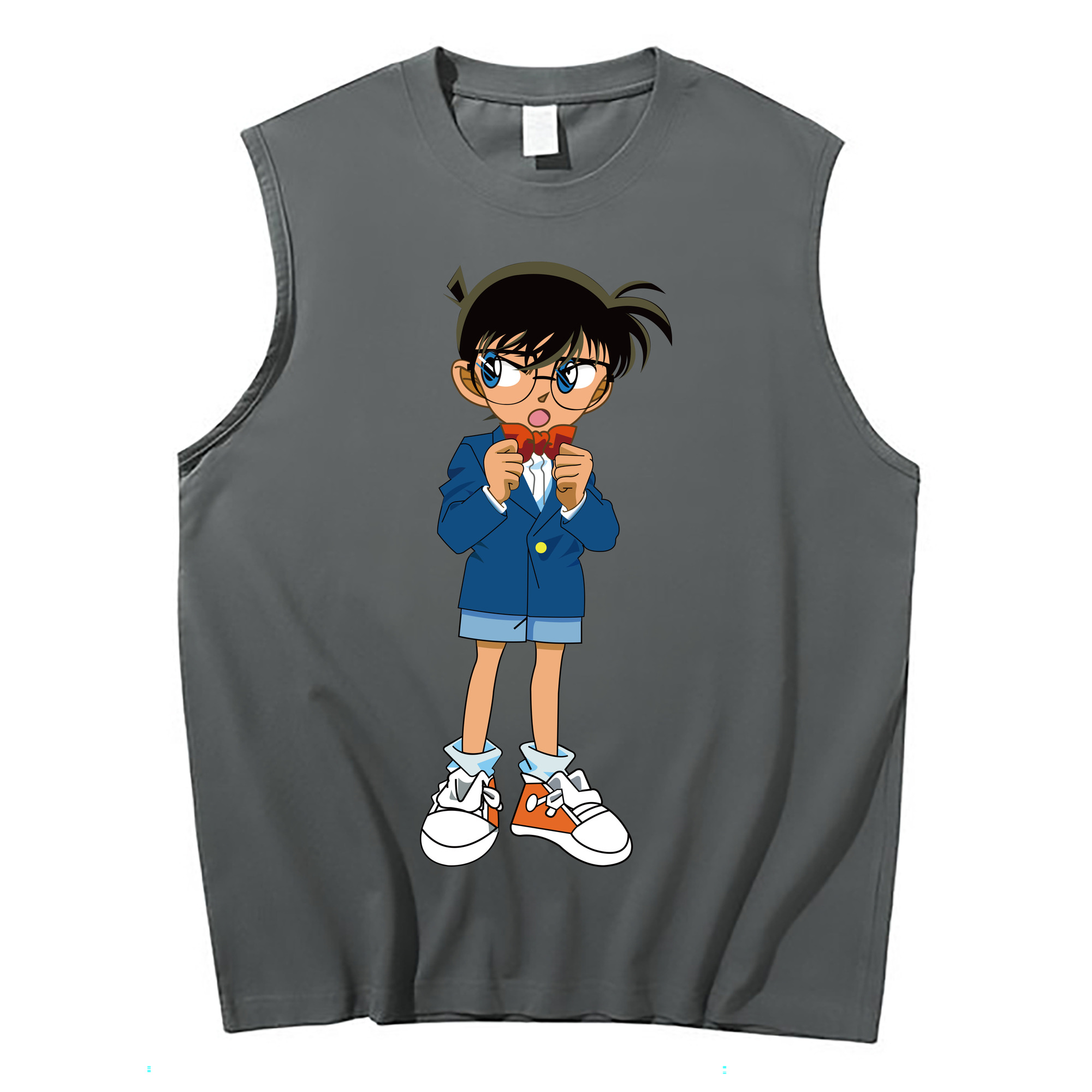 （画像用） 名探偵コナン 江戸川 コナン Detective Conan Conan Edogawa コットン100％タンクトップ（フロントプリント）